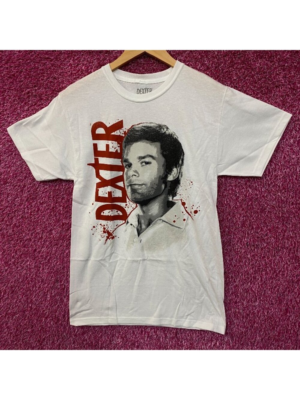 Dexter Blood Splatter Portrait T-Shirt Small